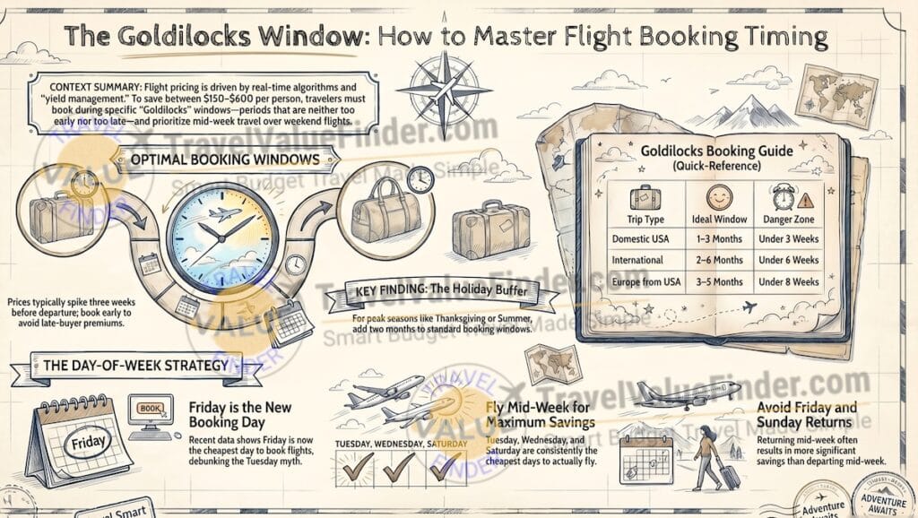 What is the Best Time to Book Flights to Get the Cheapest Prices Infographic
