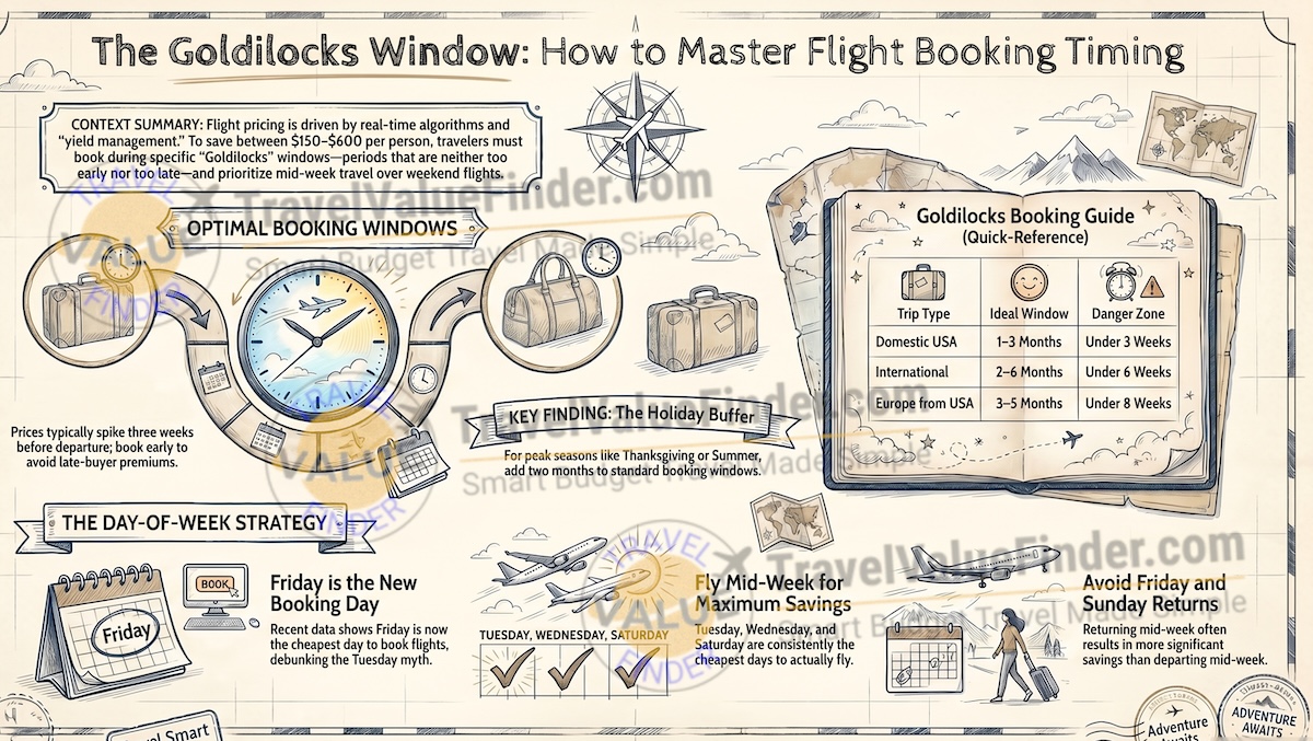 What is the Best Time to Book Flights to Get the Cheapest Prices Infographic