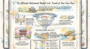 50 Best Places to Visit in Retirement (The Definitive Bucket List) 1 50 Best Places to Visit in Retirement - The Definitive Bucket List Guide - Infographic - Travel Value Finder