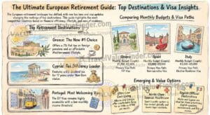 Best European Countries to Retire In - The Retirement Destination & Visa Guide Infographic - Travel Value Finder