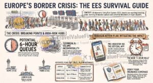 Europe Border Crisis Survival Guide - Europe EES border crisis Summer 2026 Infographic- Travel Value Finder