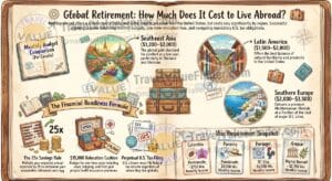 Global Retirement Cost Comparison Guide - How Much Money Do You Need to Retire Abroad Infographic - Travel Value Finder