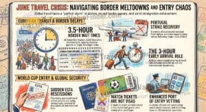 Navigating June Global Travel Crisis - Travel Alerts June 2026 - 3 Critical Crises Shaping Every International Journey This Month - Infographic - Travel Value Finder