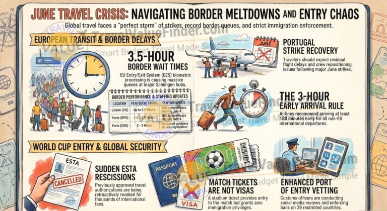 Navigating June Global Travel Crisis - Travel Alerts June 2026 - 3 Critical Crises Shaping Every International Journey This Month - Infographic - Travel Value Finder