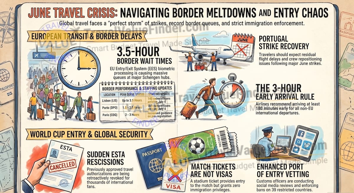 Travel Alerts June 2026: 3 Critical Crises Shaping Every International Journey This Month 1 Navigating June Global Travel Crisis - Travel Alerts June 2026 - 3 Critical Crises Shaping Every International Journey This Month - Infographic - Travel Value Finder