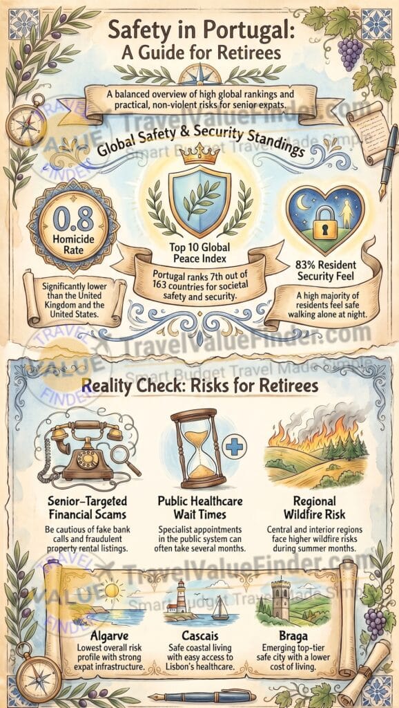 Portugal Safety Guide for Retirees - Is Portugal Safe for Retirees? Infographic - Travel Value Finder