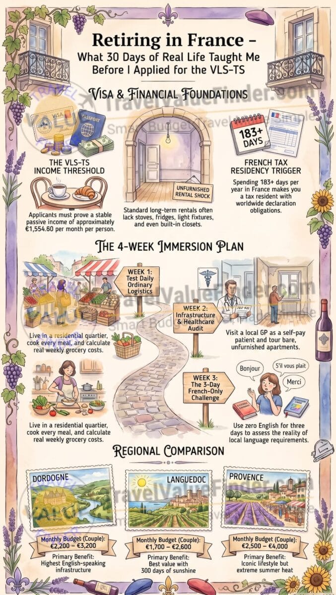 Retiring in France Immersion Guide Infographic- Travel Value Finder