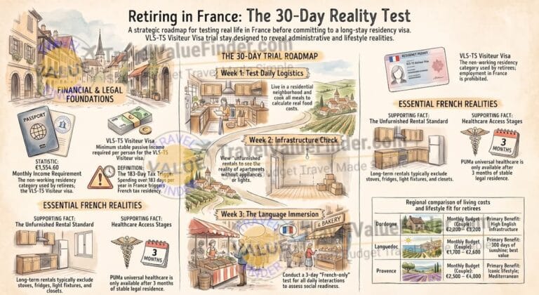 Retiring in France Reality Test Infographic - Travel Value Finder