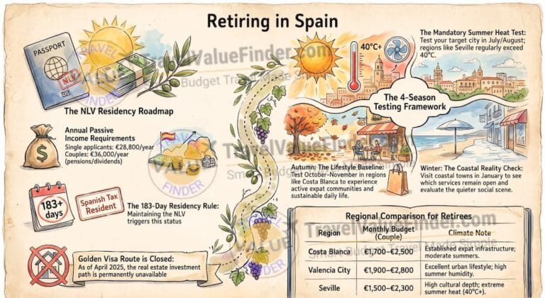 Retiring in Spain Guide - Infographic - Travel Value Finder