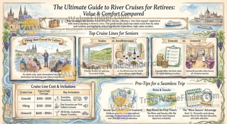 The Best River Cruises for Retirees - Retiree River Cruise Comparison Guide Infographic - Travel Value Finder