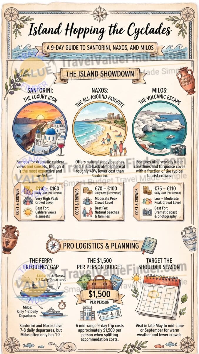 Best Greek Islands to Visit: I Spent 9 Days Island-Hopping to Find Out Which Ones Are Actually Worth It 2 Best Greek Islands to Visit - Cyclades Island Hopping Guide Infographic - Travel Value Finder