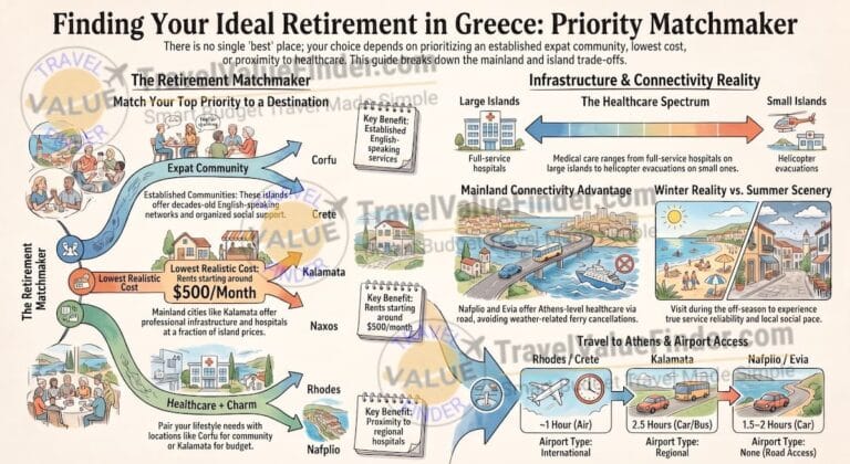 Best Places to Retire in Greece - Retirement Priority Matchmaker Guide - Travel Value Finder