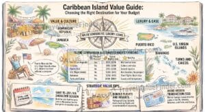 Caribbean Island Value Travel Guide - Best Caribbean Islands to Visit Infographic - Travel Value Finder
