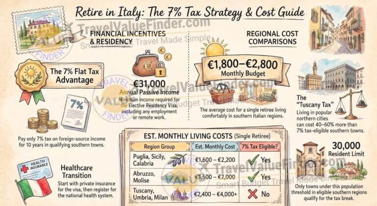 What Retiring in Italy Actually Costs : By Region, Not by Guesswork 4 Cost of living in Italy for retirees - Italy Retirement Tax Strategy Guide - Travel Value Finder