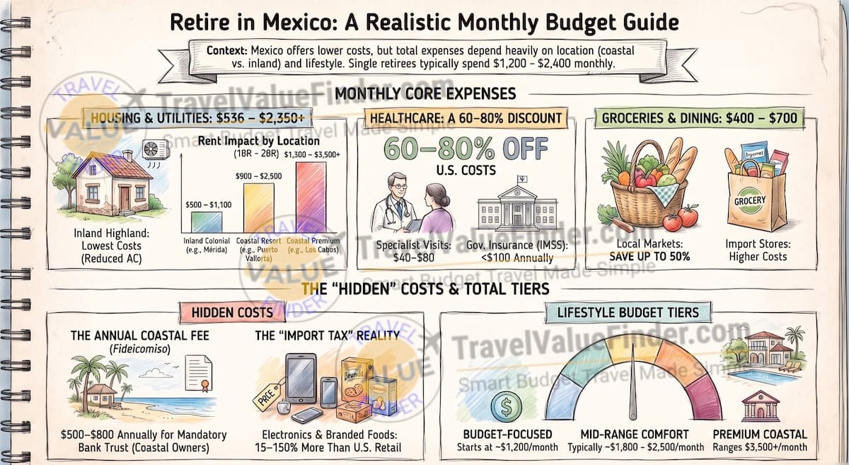 Cost of living in Mexico for retirees - Retirement Monthly Budget Guide - Travel Value Finder