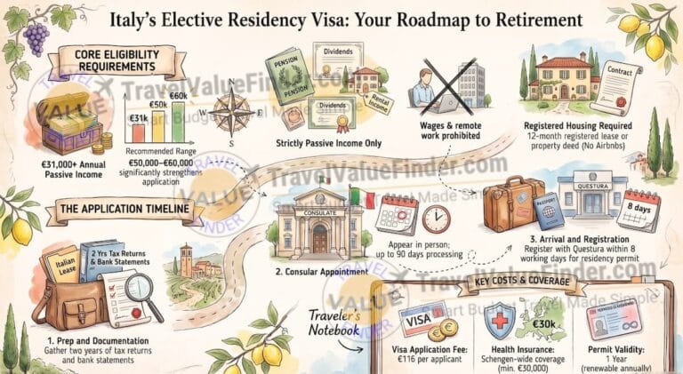 Italy's Retirement Visa, Explained: What I'd Actually Prepare Before Applying 3 Italy Elective Residency Visa Roadmap to Retirement - Travel Value Finder