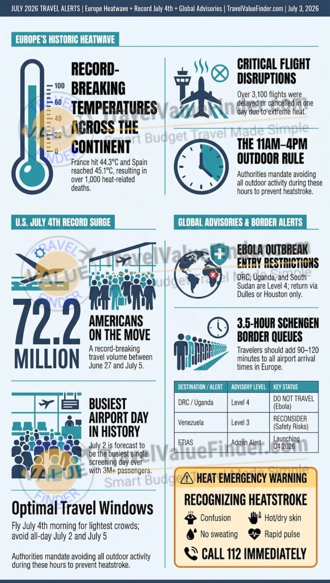 July 2026 Global Travel Alerts Infographic - Travel Value Finder