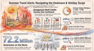 July 2026 Travel Alerts - Summer Travel and Heatwave Alerts Infographic - Travel Value Finder