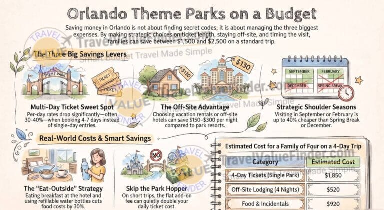Orlando Theme Parks on a Budget: What Our Real 4-Day Family Trip Actually Cost 5 Orlando Theme Park Budget Tips - Travel Value Finder