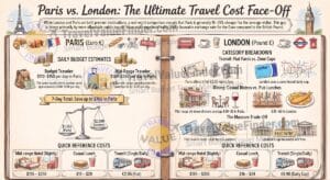 Paris vs London Cost Comparison - Which City Is Cheaper to Visit? Infographic - Travel Value Finder