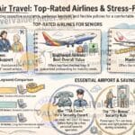 Senior Air Travel Tips Guide - Best Airlines for Senior Travelers Infographic - Travel Value Finder