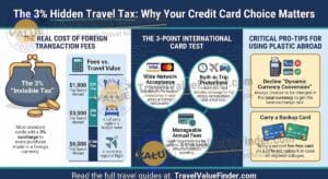 The Best No Foreign Transaction Fee Credit Card - 3 Hidden Travel Tax - Travel Value Finder