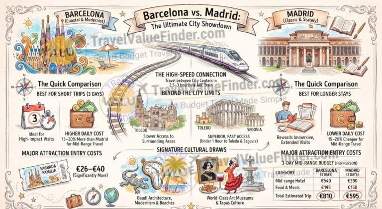 Barcelona vs Madrid: I Spent a Week in Each So You Don't Have to Guess 3 Barcelona versus Madrid Travel Comparison - Travel Value Finder