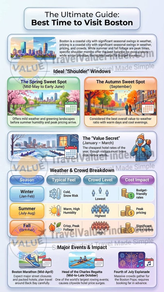 Best Time to Visit Boston: Weather, Crowds & Events by Season 2 Best Time to Visit Boston - Weather and Events Guide - Travel Value Finder