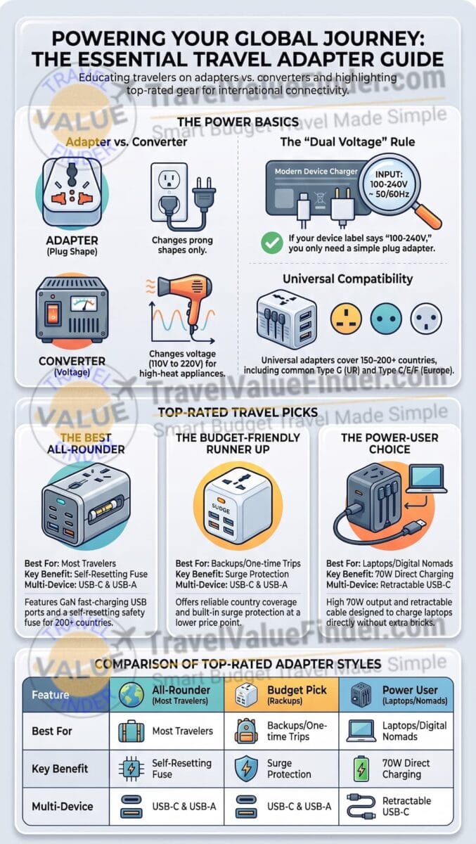 Best Travel Adapter for International Travel - Essential Travel Power Adapter Guide - Travel Value Finder