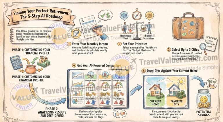 Retirement Destination Comparison Tool 2 Retirement Destination Comparison Tool - 5-Step Retirement Roadmap - Travel Value Finder