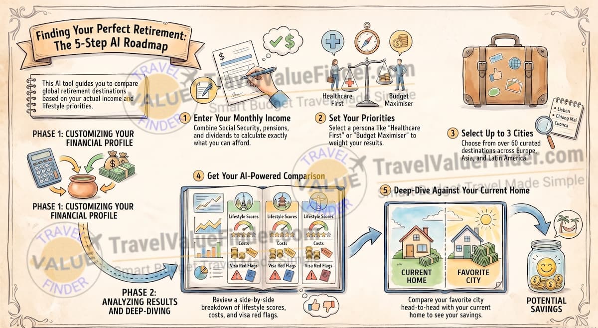 Retirement Destination Comparison Tool 1 Retirement Destination Comparison Tool - 5-Step Retirement Roadmap - Travel Value Finder