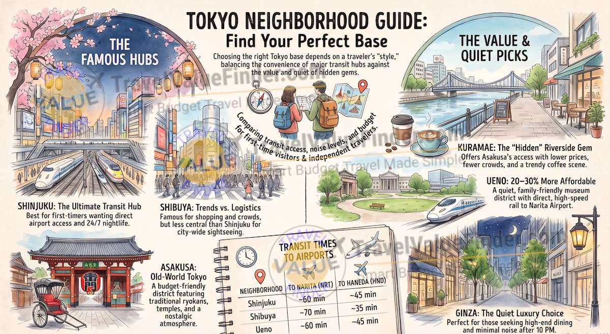The Tokyo Neighborhood Every Guide Skips (And Why I'd Stay There Twice) 1 Where to Stay in Tokyo - Neighborhood Accommodation Guide - Travel Value Finder