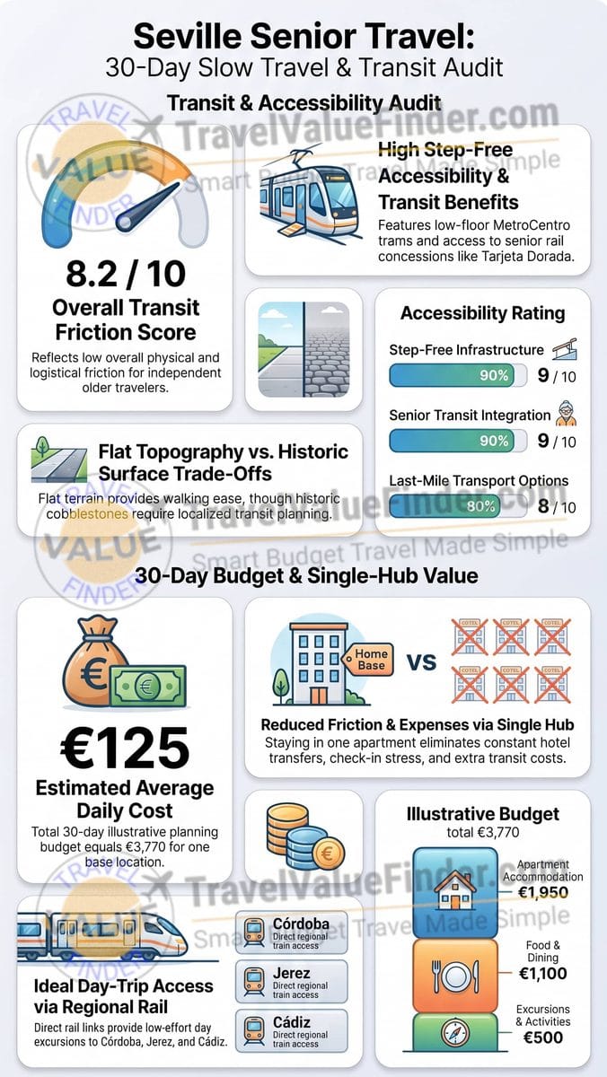 Infographic Seville Senior Travel Audit - Travel Value Finder