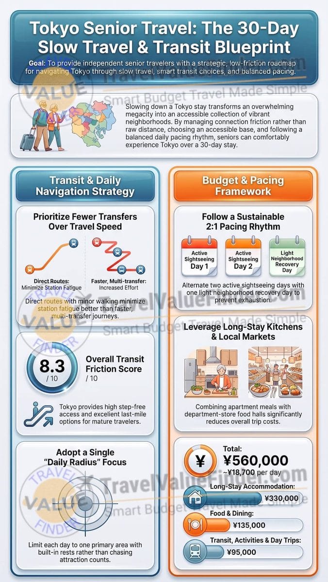 Tokyo Senior Travel: 30-Day Slow Travel & Transit Audit 2 Tokyo Senior Travel - Slow Travel Guide - Travel Value Finder